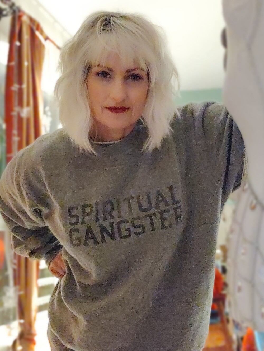 Platinum Blonde, Textured Bob with Bangs Full Coverage Wig